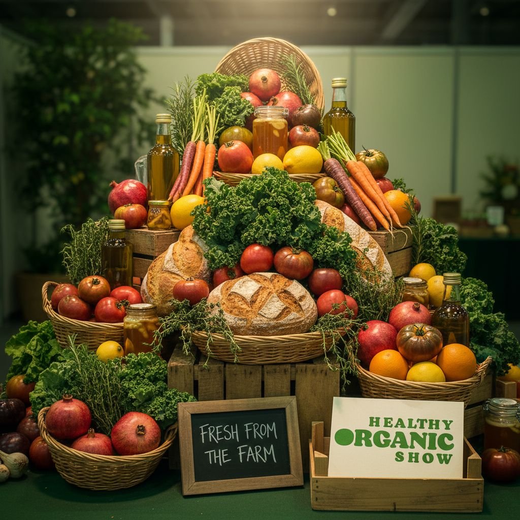 Fresh organic produce display