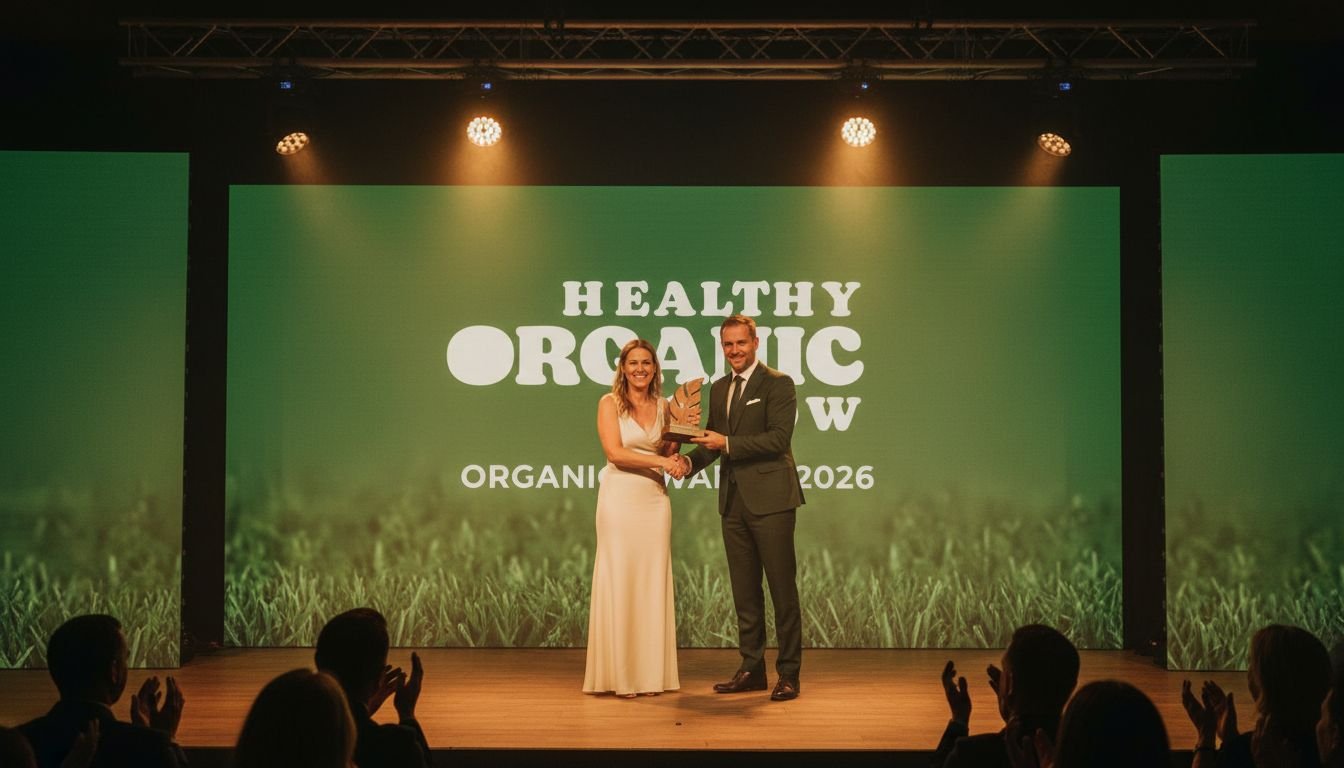 Winners on stage at the Healthy Organic Show awards ceremony