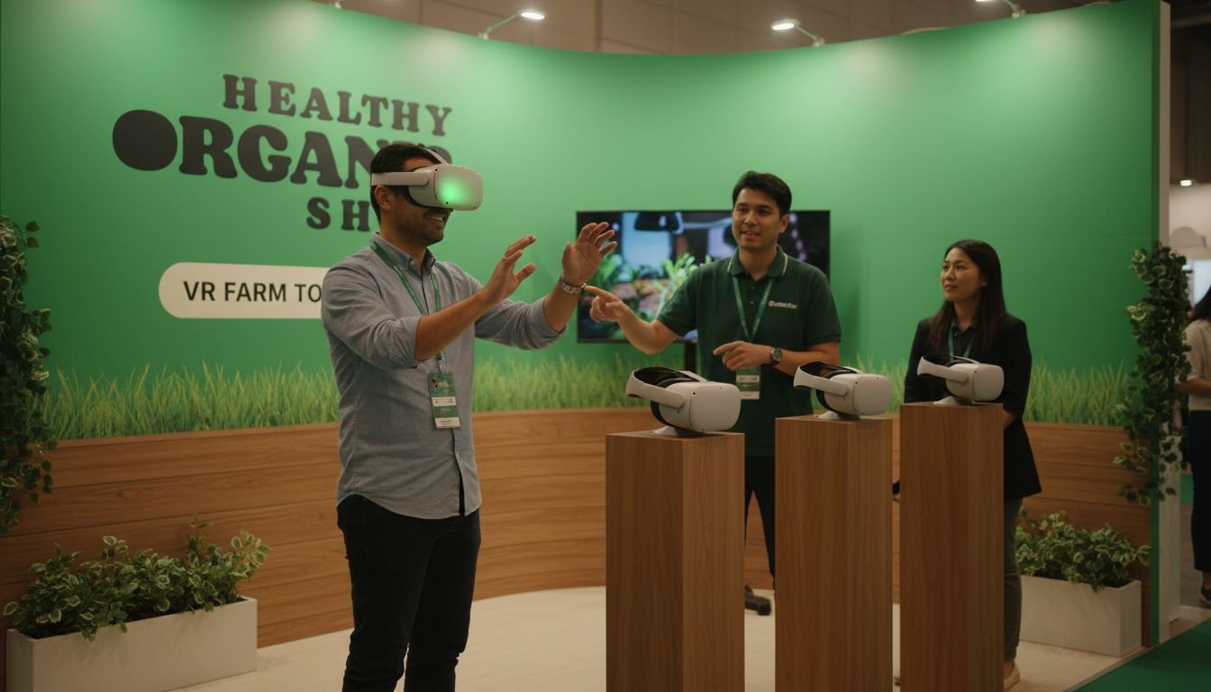 Visitor taking a VR virtual farm tour